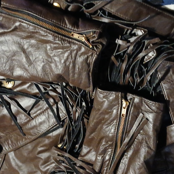 All American Rider Vintage Brown Leather Fringe Jacket - Picture 12 of 12